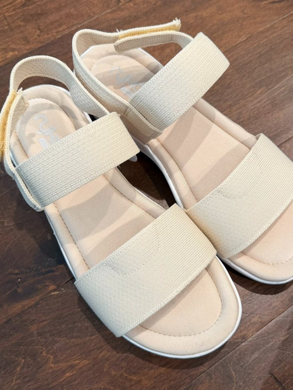 RYKA AZARA Tapioca Knit Lightweight Sandal Size 11W Platform Wedge Open Toe New